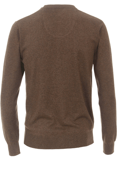 REDMOND Casual Pullover V-Ausschnitt mokka