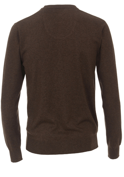 REDMOND Casual Pullover V-Ausschnitt schwarzbraun