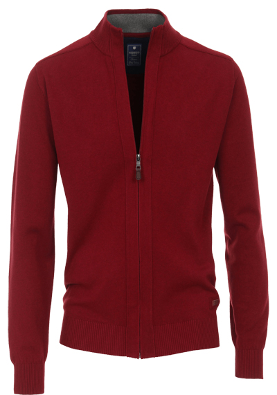 REDMOND Casual Cardigan Reiverschluss dunkelrot