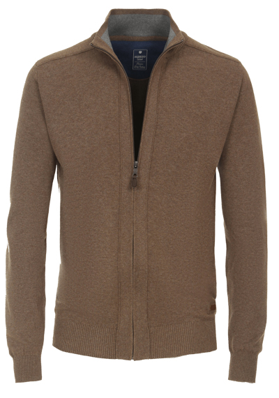 REDMOND Casual Cardigan Reiverschluss braun