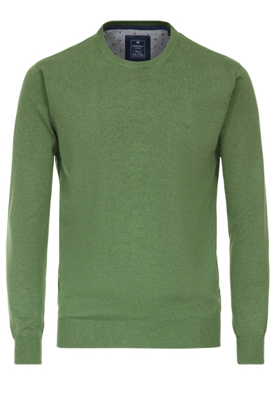 REDMOND Pullover Langarm Rundhals Strick moos