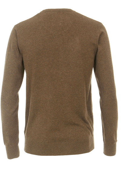 REDMOND Pullover Langarm Rundhals Strick mittelbraun