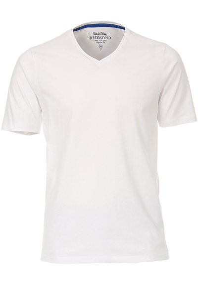 REDMOND T-Shirt Kurzarm V-Ausschnitt weiß