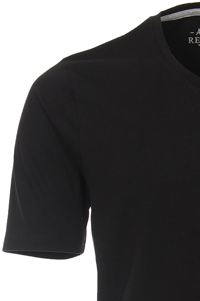 REDMOND T-Shirt Kurzarm V-Ausschnitt schwarz