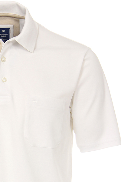 REDMOND Polo Shirt Hemdkragen Kurzarm Brusttasche Uni wei