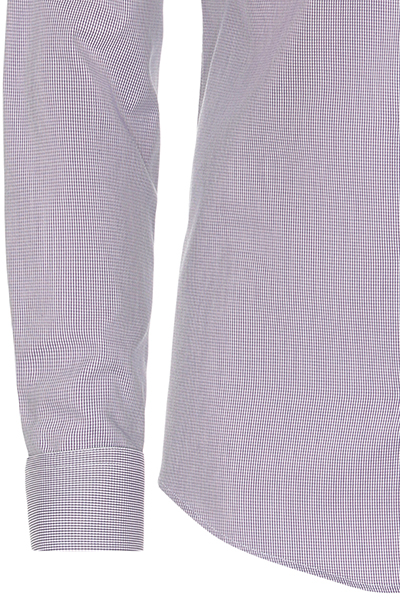 REDMOND Slim Fit Hemd Langarm Button Down Kragen Struktur lila