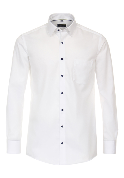 REDMOND Modern Fit Hemd Langarm New Kent Kragen Uni weiß