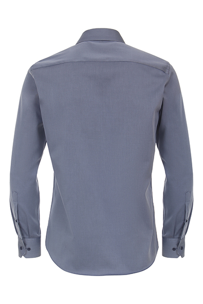 REDMOND Modern Fit Hemd Langarm New Kent Kragen Uni nachtblau