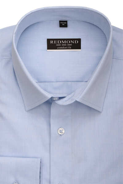 REDMOND Comfort Fit Hemd Langarm New Kent Kragen hellblau