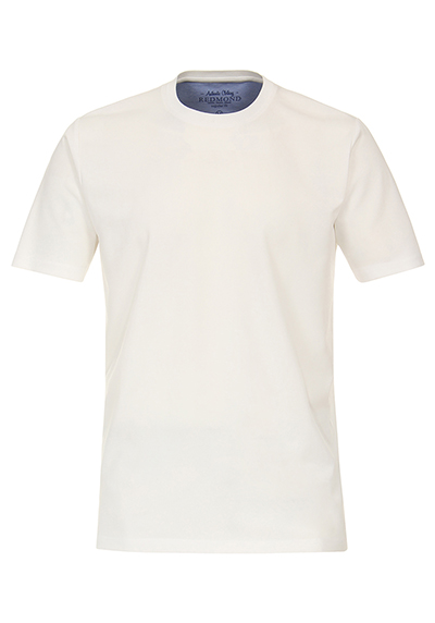 REDMOND T-Shirt Halbarm Rundhals Pique weiß