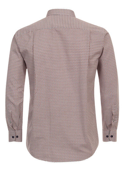 Produktbild fr 'REDMOND Comfort Fit Hemd Langarm New Kent Kragen Twill Muster rot'