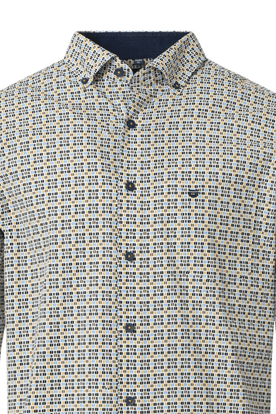 Produktbild f�r 'REDMOND Casual Comfort Fit Hemd Langarm Button Down Kragen Muster gelb'