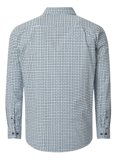 Produktbild f�r 'REDMOND Casual Comfort Fit Hemd Langarm Button Down Kragen Muster blau'