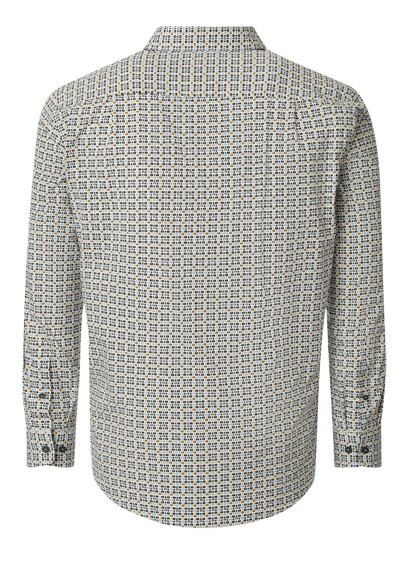 Produktbild f�r 'REDMOND Casual Modern Fit Hemd Langarm Button Down Kragen Muster gelb'
