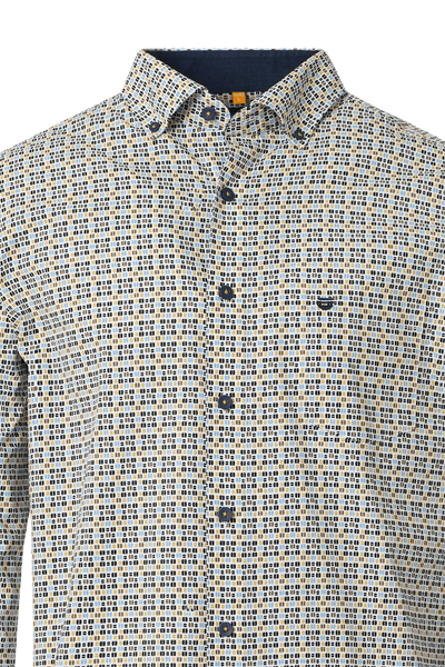 Produktbild f�r 'REDMOND Casual Modern Fit Hemd Langarm Button Down Kragen Muster gelb'