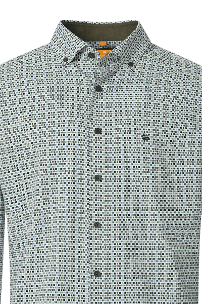Produktbild f�r 'REDMOND Casual Modern Fit Hemd Langarm Button Down Kragen Muster gr�n'