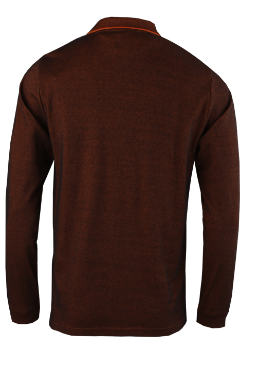 Produktbild f�r 'REDMOND Casual Poloshirt Langarm gekn�pfter Polokragen Pique blutorange'