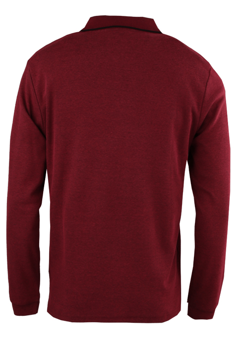 Produktbild f�r 'REDMOND Casual Poloshirt Langarm gekn�pfter Polokragen Pique rot'