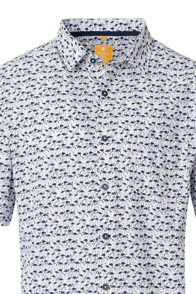 Produktbild fr 'REDMOND Casual Modern Fit Hemd Halbarm Flamingomuster wei'