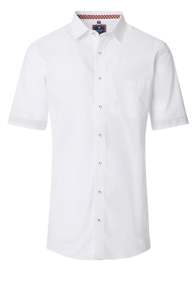 REDMOND Casual Comfort Fit Hemd Halbarm Faux wei