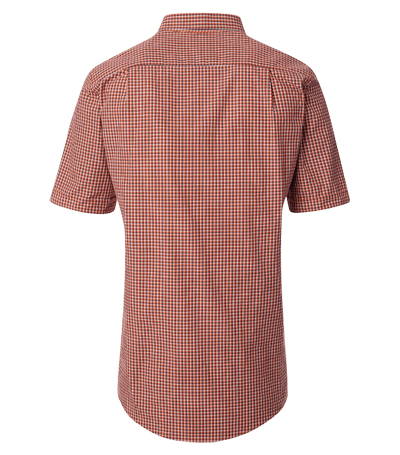 Produktbild fr 'REDMOND Casual Comfort Fit Hemd Halbarm Karo orange'