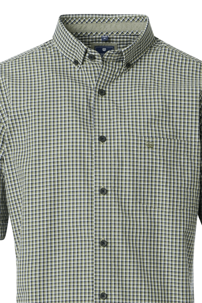 Produktbild fr 'REDMOND Casual Comfort Fit Hemd Halbarm Karo grn'