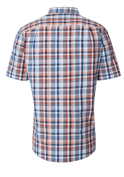 Produktbild fr 'REDMOND Casual Comfort Fit Hemd Halbarm Multikaro orange'