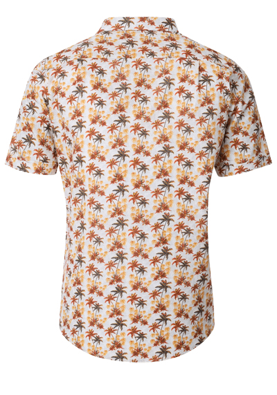 Produktbild fr 'REDMOND Casual Modern Fit Hemd Halbarm Palmenmuster orange'