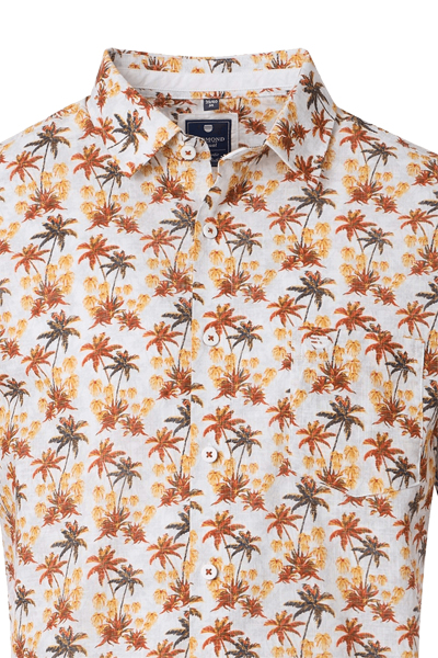 Produktbild fr 'REDMOND Casual Modern Fit Hemd Halbarm Palmenmuster orange'