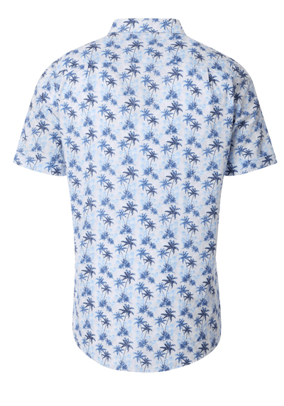 Produktbild fr 'REDMOND Casual Modern Fit Hemd Halbarm Palmenmuster blau'