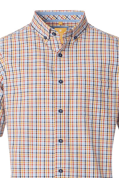 Produktbild fr 'REDMOND Casual Modern Fit Hemd Halbarm Multikaro rot'