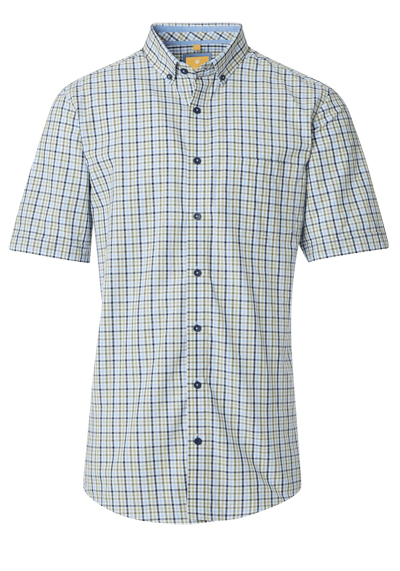REDMOND Casual Modern Fit Hemd Halbarm Multikaro grn