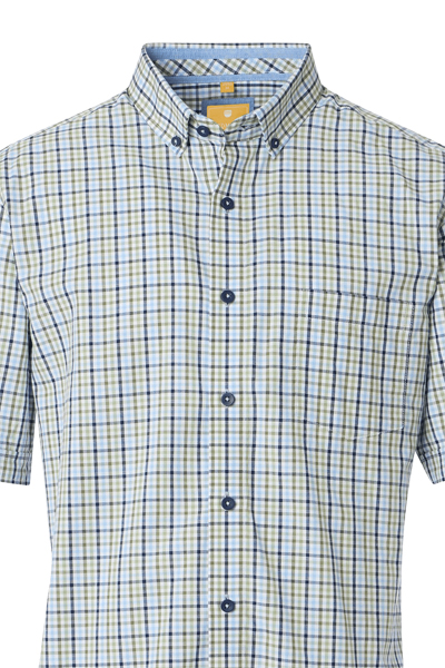 Produktbild fr 'REDMOND Casual Modern Fit Hemd Halbarm Multikaro grn'