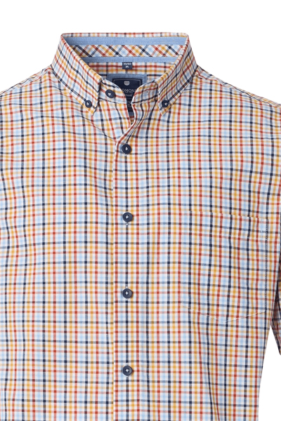 Produktbild fr 'REDMOND Casual Comfort Fit Hemd Halbarm Multikaro rot'