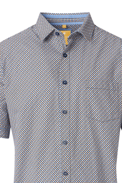 Produktbild fr 'REDMOND Casual Modern Fit Hemd Halbarm Muster orange'