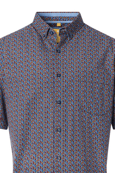 Produktbild fr 'REDMOND Casual Modern Fit Hemd Halbarm Faux orange'