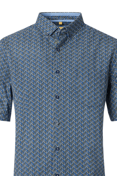 Produktbild fr 'REDMOND Casual Modern Fit Hemd Halbarm Muster grn'