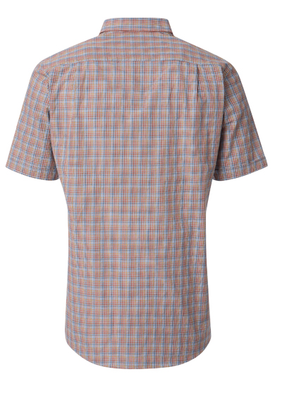 Produktbild fr 'REDMOND Casual Modern Fit Hemd Halbarm Karo orange'
