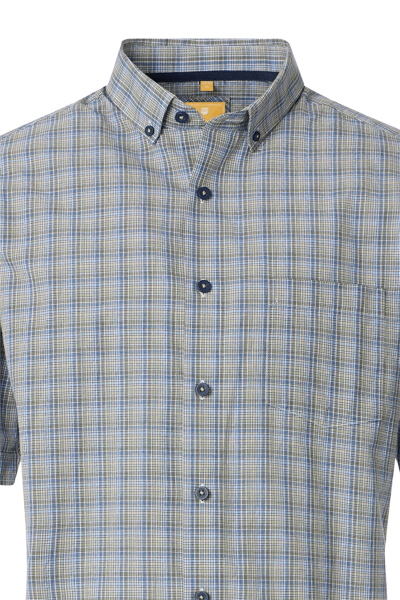 Produktbild fr 'REDMOND Casual Modern Fit Hemd Halbarm Karo grn'
