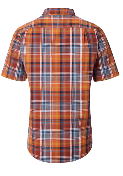 Produktbild fr 'REDMOND Casual Comfort Fit Hemd Halbarm Multikaro orange'