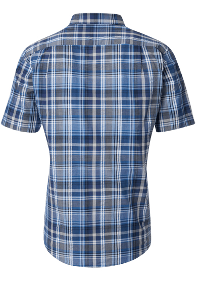 Produktbild fr 'REDMOND Casual Comfort Fit Hemd Halbarm Multikaro blau'