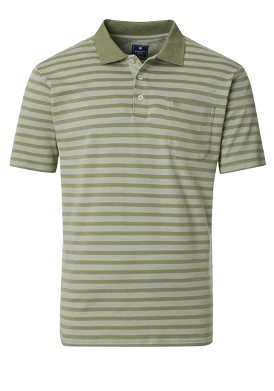 REDMOND Comfort Fit Polo Halbarm Polokragen Ringel grn