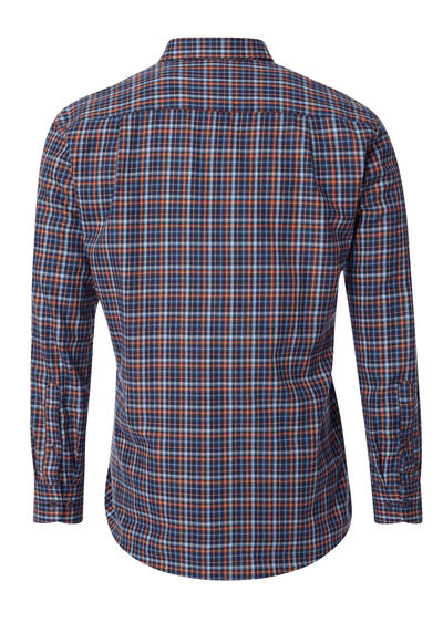 Produktbild fr 'REDMOND Casual Modern Fit Hemd Langarm Button Down Kragen Flanell Karo orange'