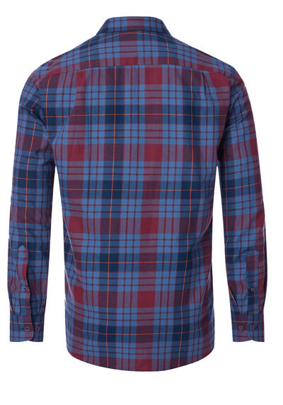 Produktbild fr 'REDMOND Casual Modern Fit Hemd Langarm New Kent Kragen Flanell Karo rot'