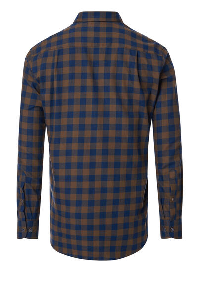 Produktbild fr 'REDMOND Casual Modern Fit Hemd Langarm Button Down Kragen Flanell Karo braun'