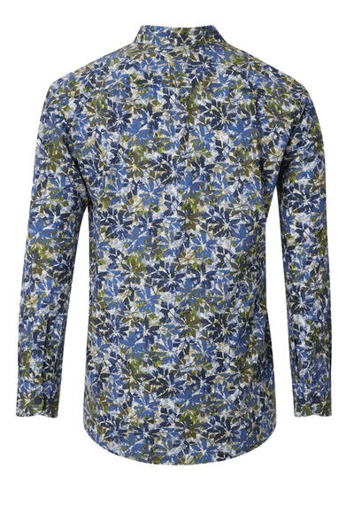 Produktbild fr 'REDMOND Casual Modern Fit Hemd Langarm Button Down Kragen Muster grn'