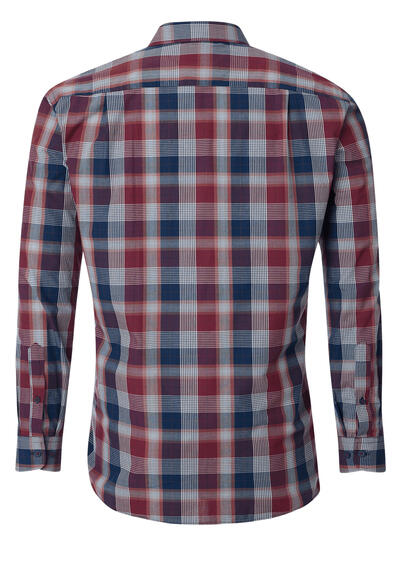 Produktbild fr 'REDMOND Casual Modern Fit Hemd Langarm New Kent Kragen Karo rot'