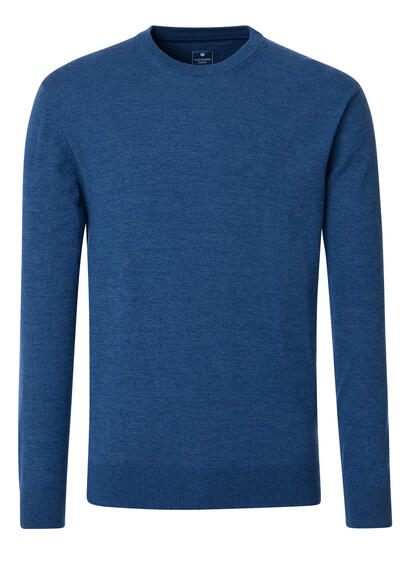 REDMOND Pullover Langarm Rundhalsausschnitt Strick rauchblau preisreduziert