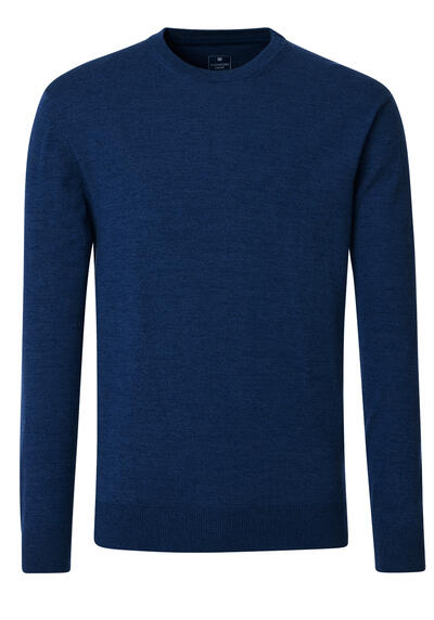 REDMOND Pullover Langarm Rundhalsausschnitt Strick navy preisreduziert