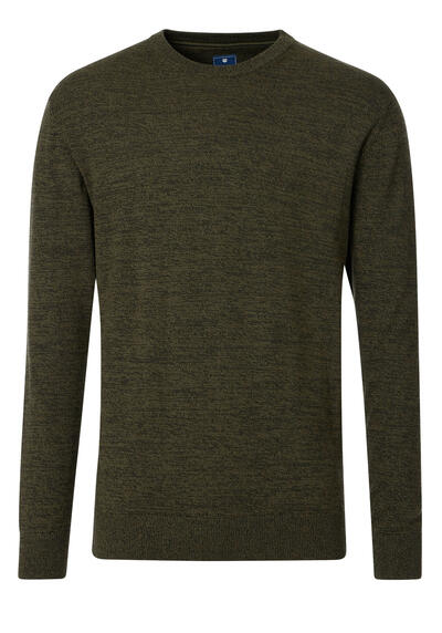 REDMOND Pullover Langarm Rundhalsausschnitt Strick dunkelgrn preisreduziert